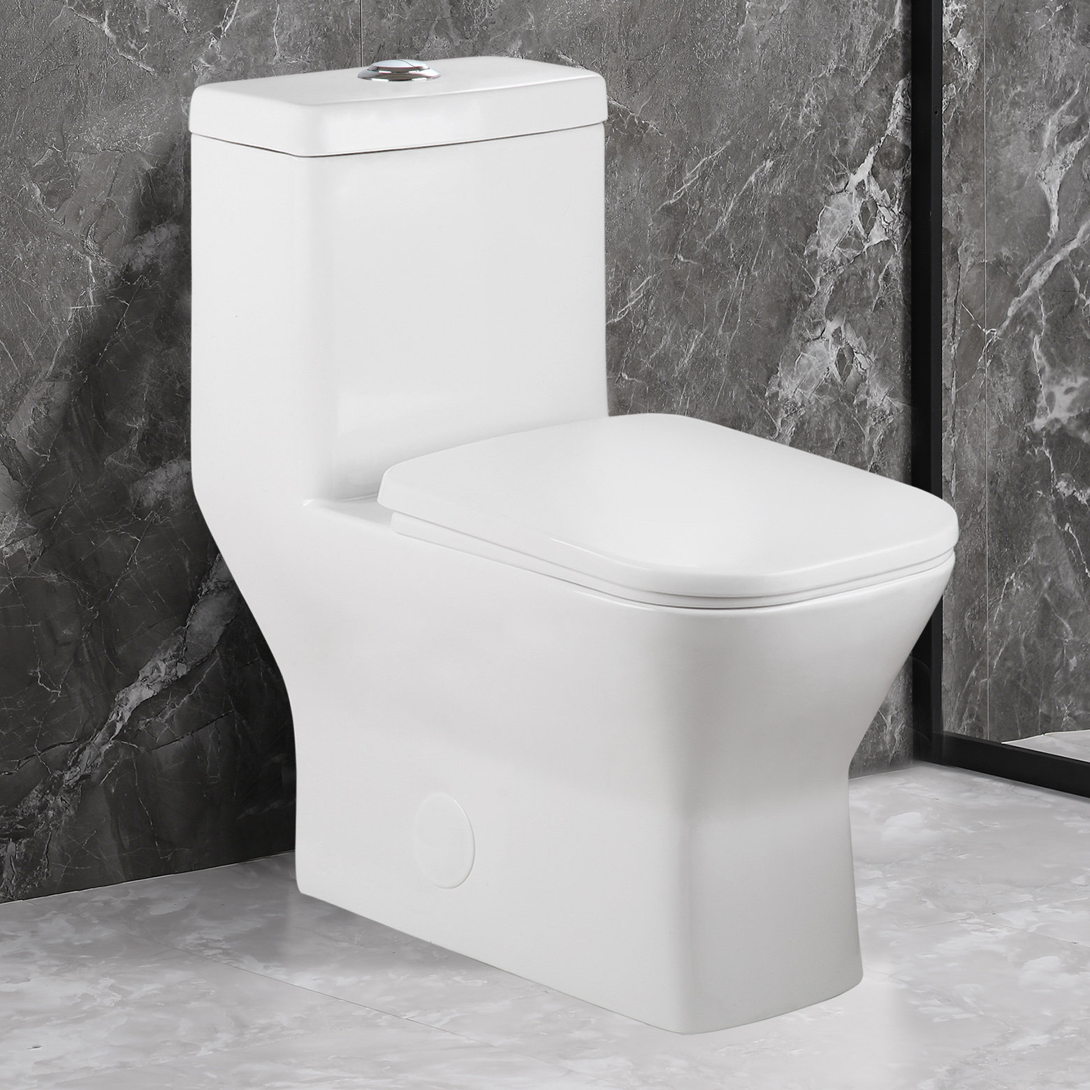 Yingze Dual Flush Rectangular Floor Mounted One Piece Toilet